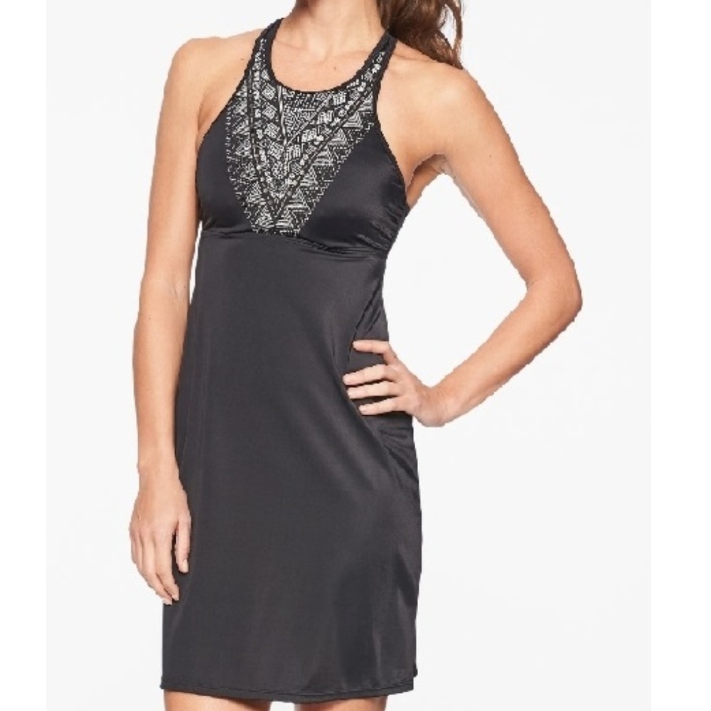 NWT Athleta IBIZA Swim Dress 34 D/DD Black v600